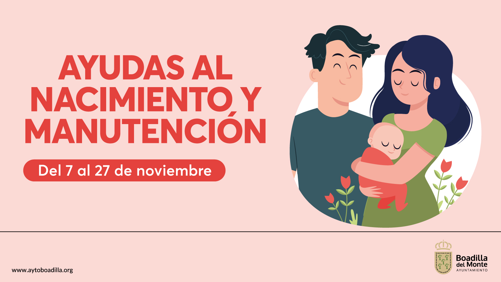 Texto Alternativo: Abierto hasta el 27 de noviembre el plazo de solicitud de las ayudas por nacimiento y manutención