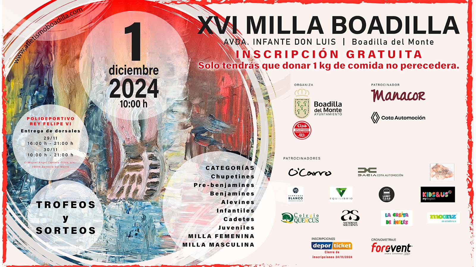 Texto Alternativo: El próximo 1 de diciembre se celebrará la Milla Urbana Solidaria, con 11 carreras de distintas categorías