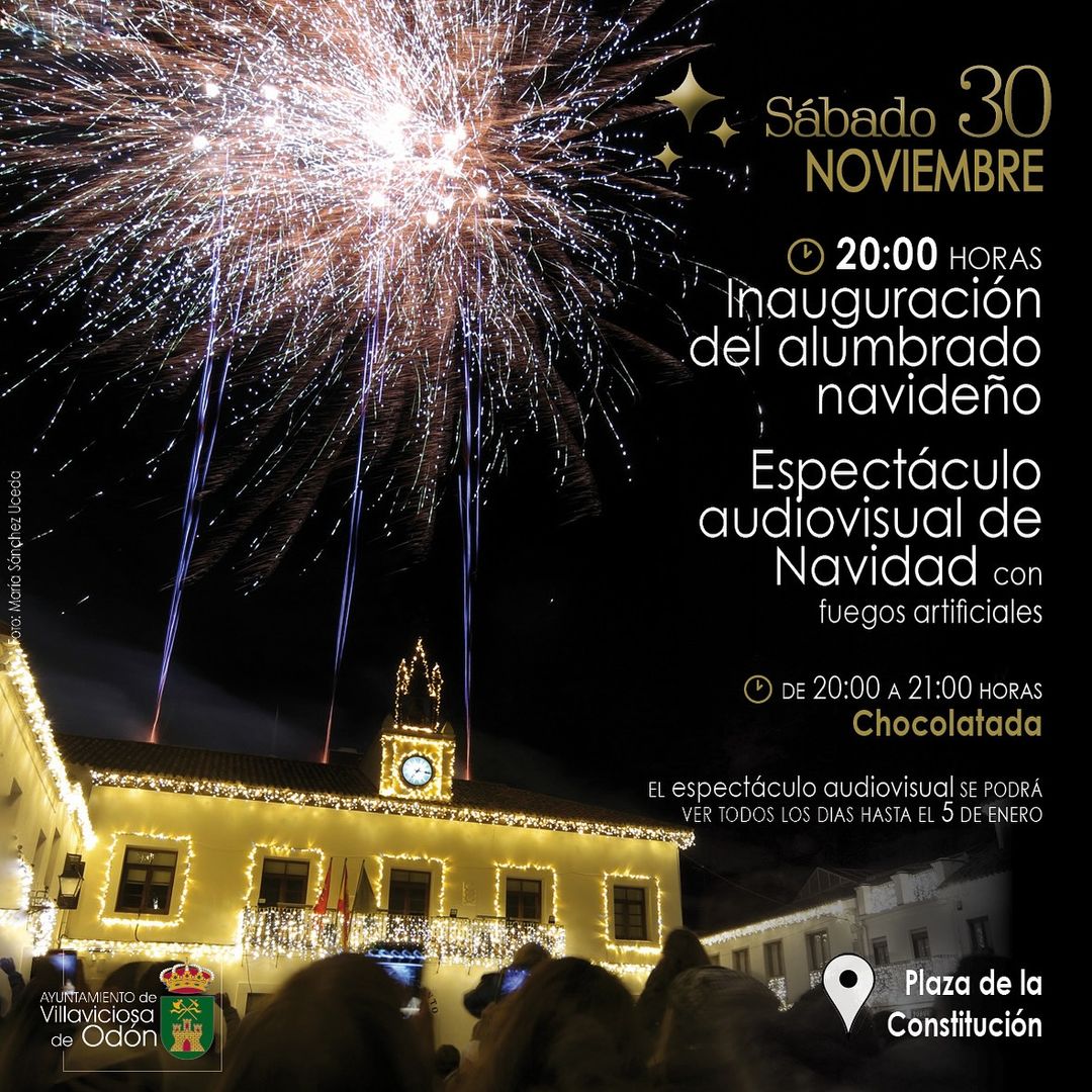 Texto Alternativo: La Navidad llega este sábado a Villaviciosa de Odón con un espectáculo de luz y sonido