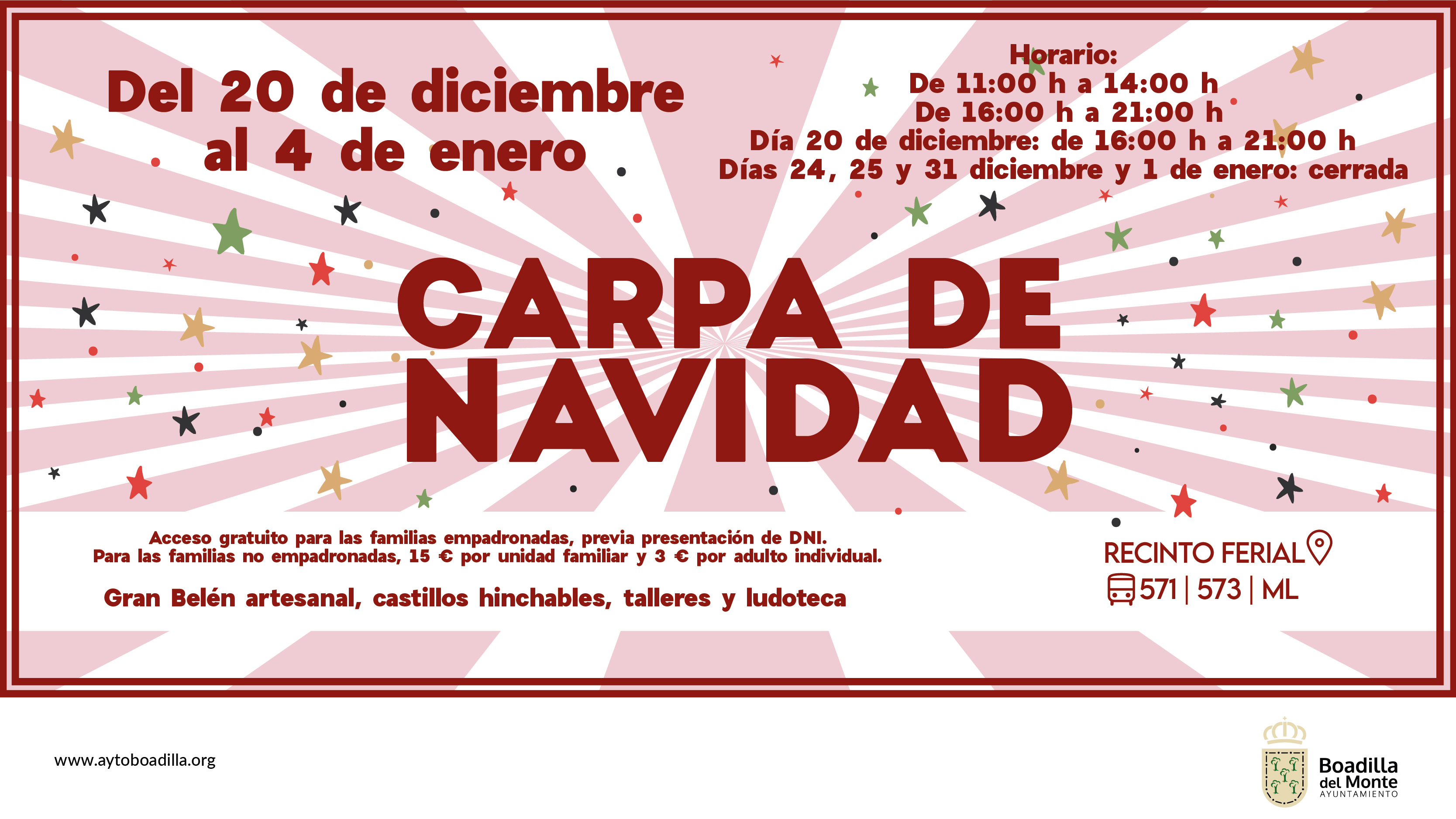 Texto Alternativo: La Carpa de Navidad abrirá esta tarde hasta el próximo 4 de enero