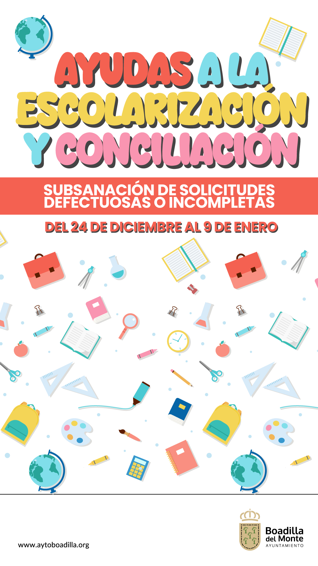 Texto Alternativo: Mañana se abre el plazo para subsanar las solicitudes erróneas o incompletas de las becas para escolarización y conciliación
