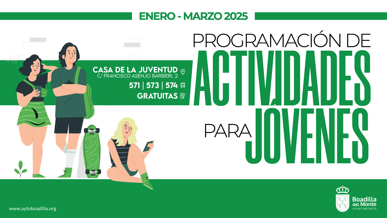 Texto Alternativo: Juventud ofrece para el primer trimestre talleres, cursos, conciertos, actividades deportivas y de formación