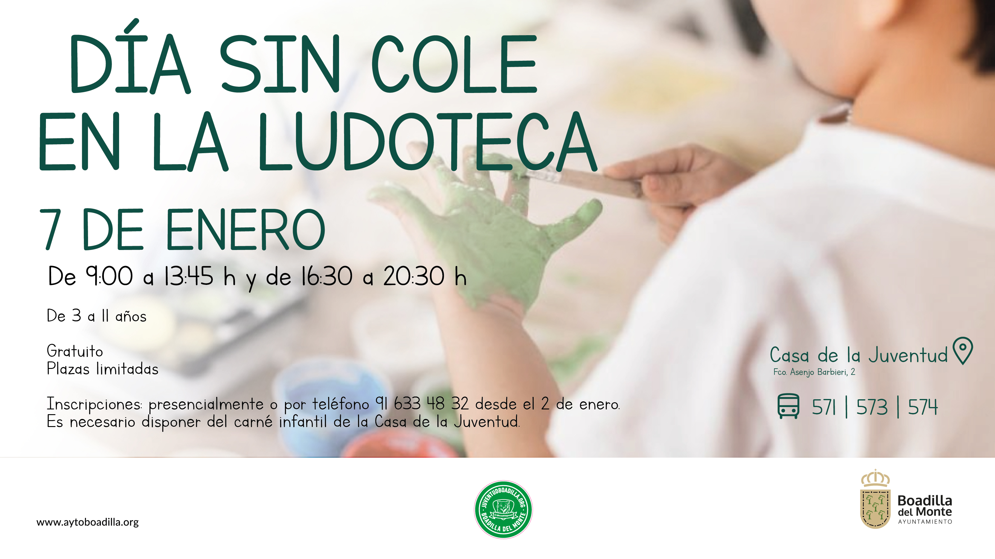 Texto Alternativo: La ludoteca de la Casa de la Juventud ofrece un Día sin Cole el próximo día 7, jornada no lectiva
