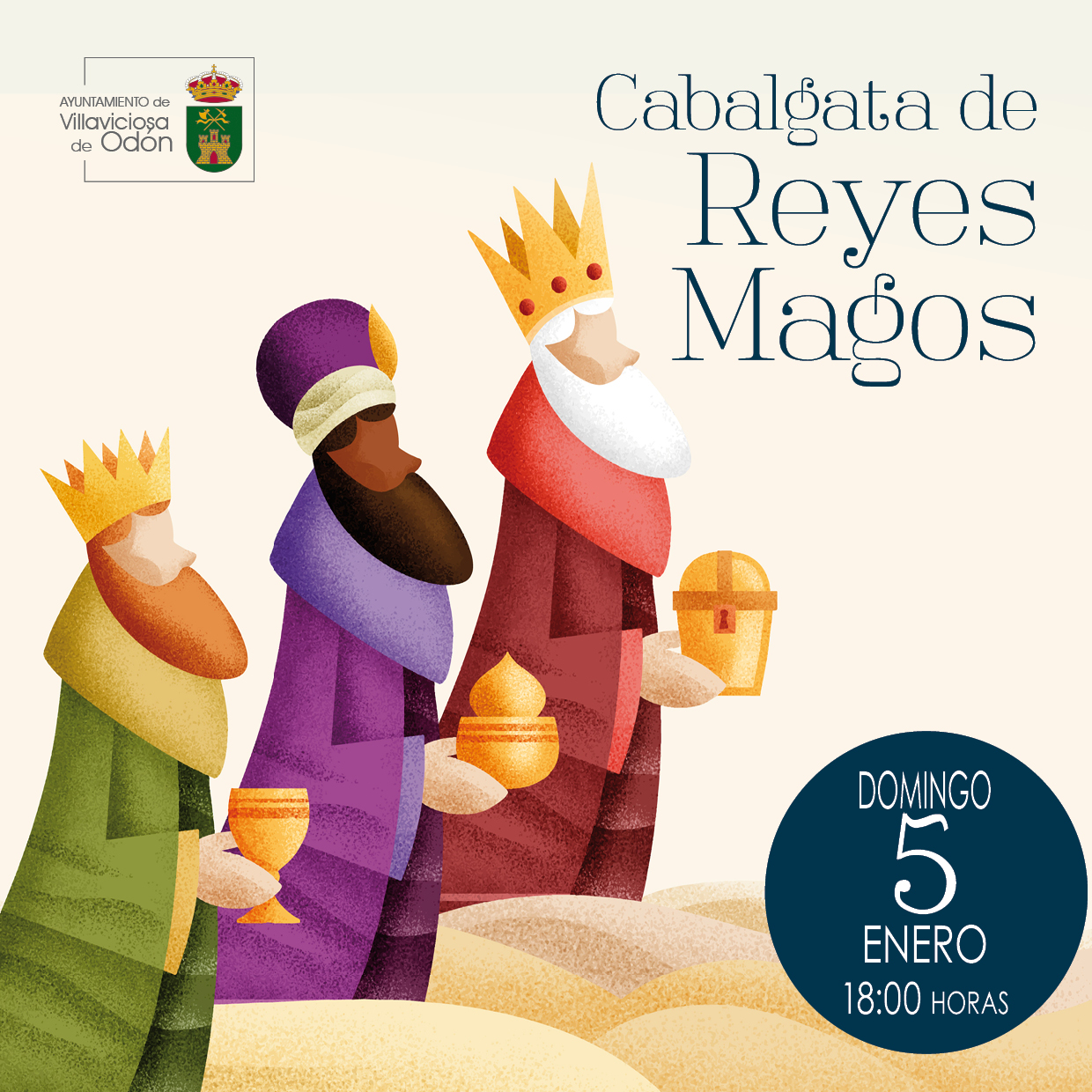 Texto Alternativo: El 5 de enero Sus Majestades Los Reyes Magos recorrerán las calles de Villaviciosa de Odón en una espectacular Cabalgata
