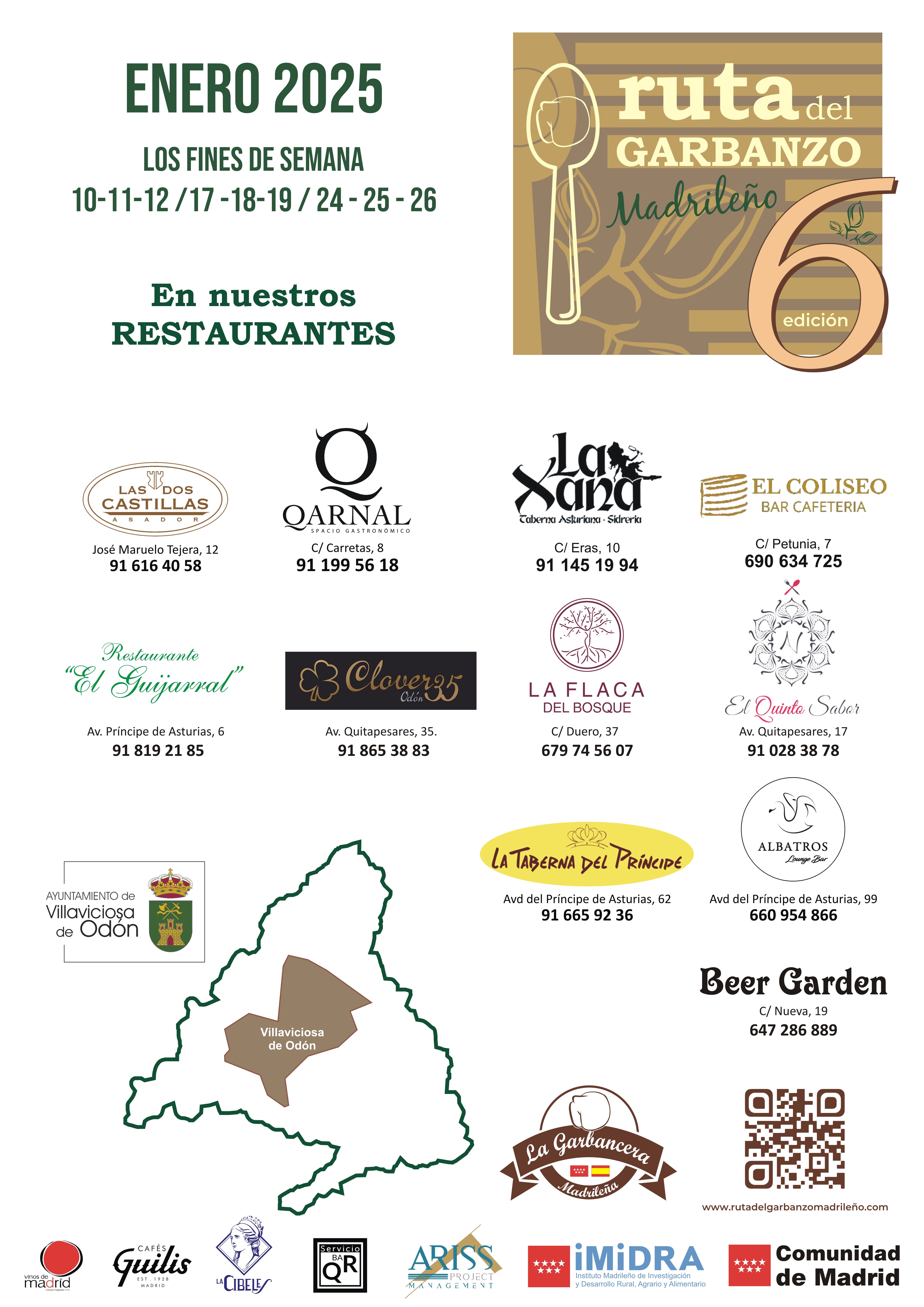 Texto Alternativo: Once restaurantes de Villaviciosa de Odón participan en la 6ª Ruta del Garbanzo