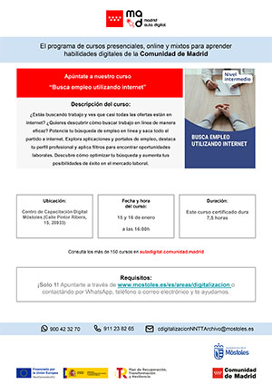 Texto Alternativo: Un total de 36 cursos gratuitos para mejorar las competencias digitales de los mostoleños