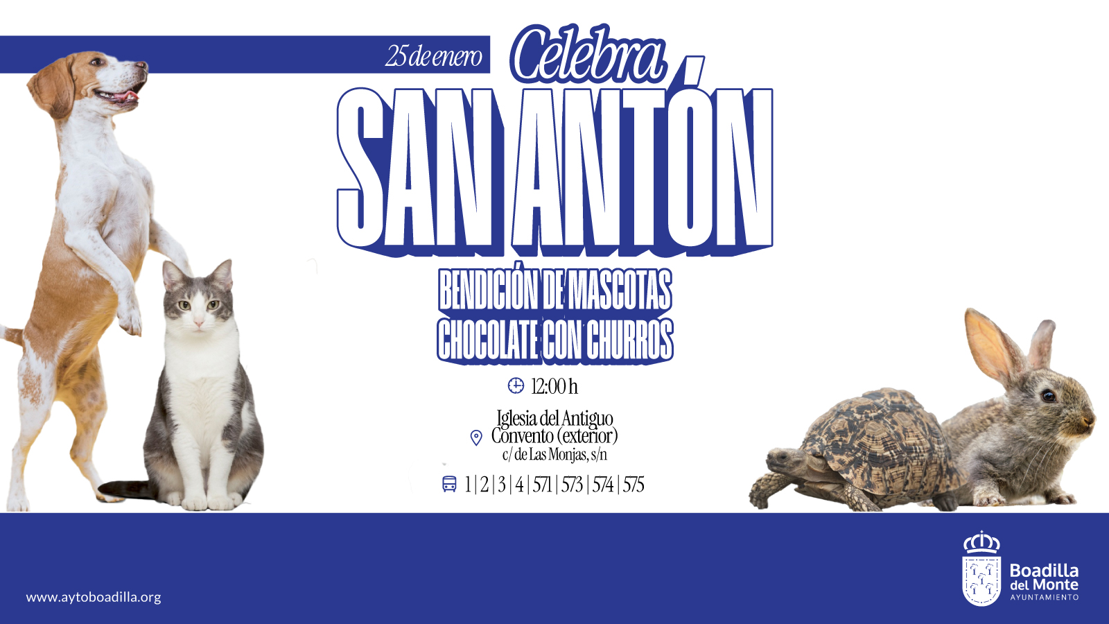 Texto Alternativo: La bendición de mascotas por San Antón será el sábado, 25 de enero, en la iglesia del Antiguo Convento