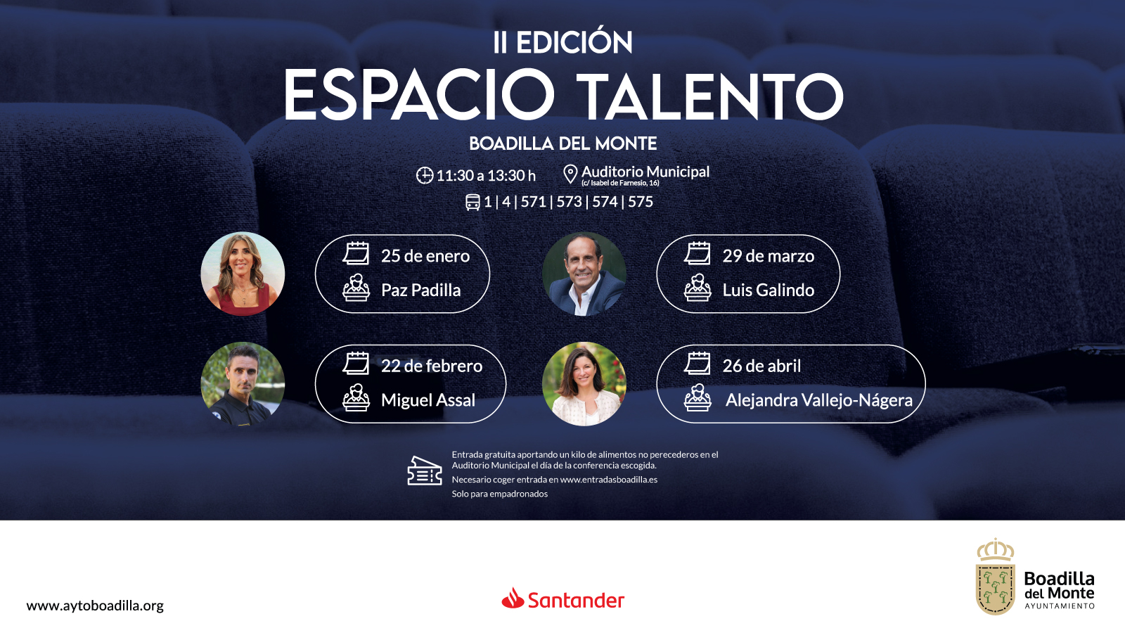 Texto Alternativo: La II edición del ciclo Espacio Talento comenzará el próximo sábado, 25 de enero