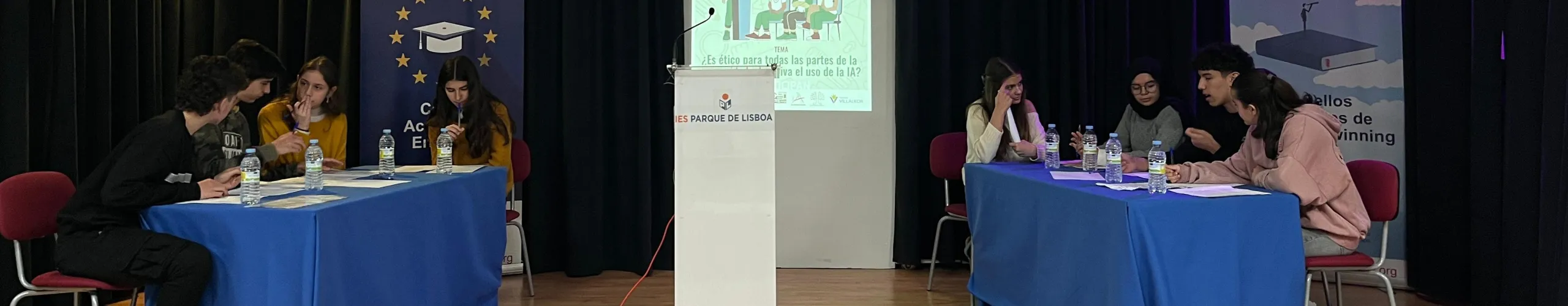 Texto Alternativo: ‘Es ético para todas las partes de la comunidad educativa el uso de la IA?’: Comienza la III Liga de Debate con ocho institutos de Alcorcón