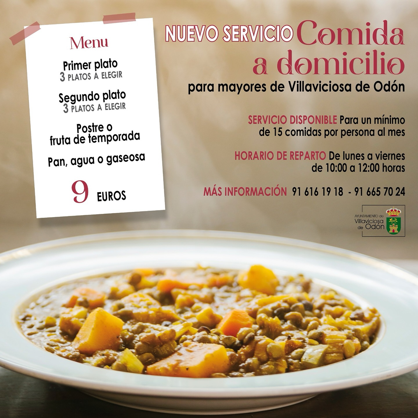 Texto Alternativo: El Ayuntamiento crea el servicio de comida a domicilio para los mayores
