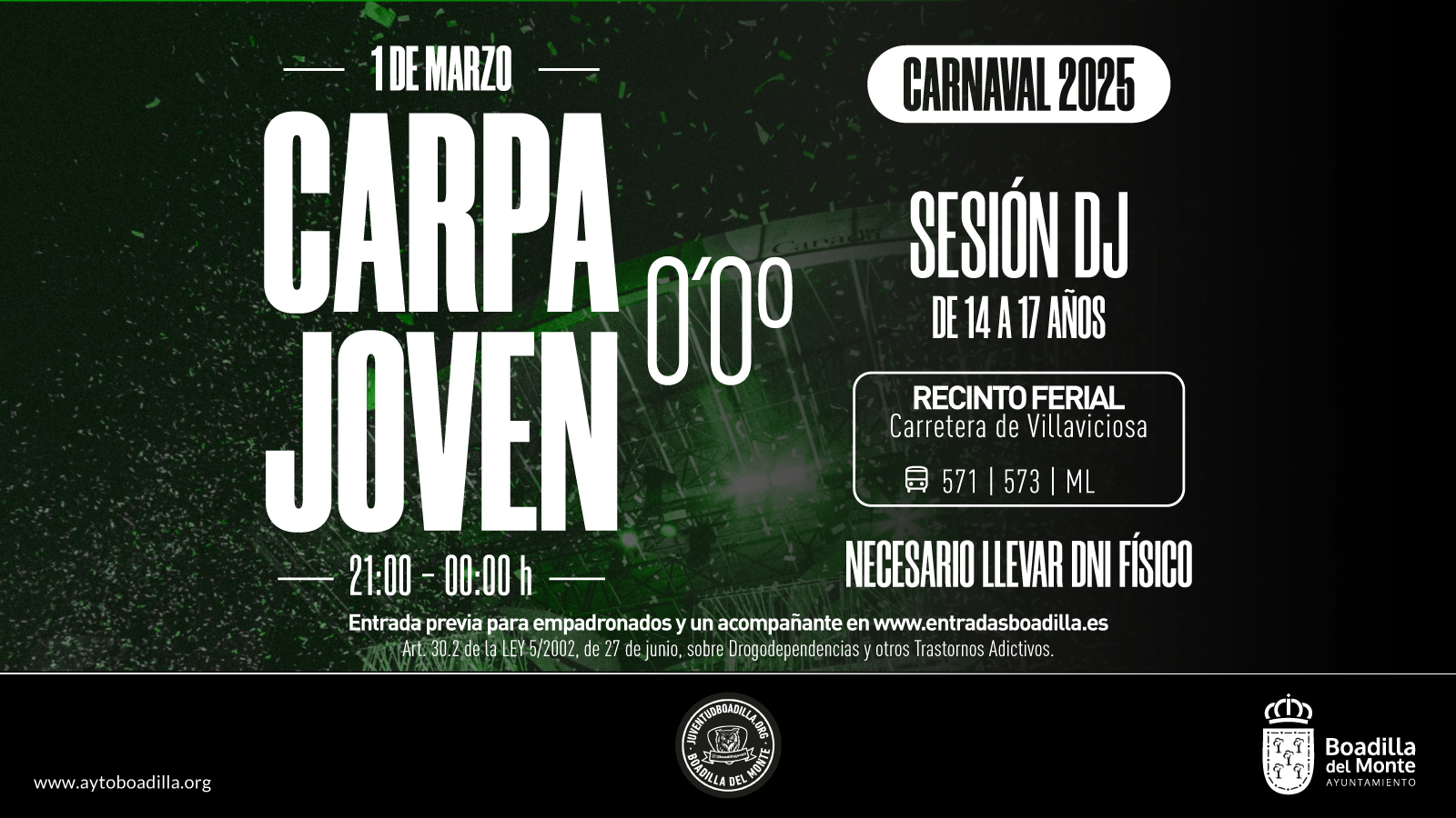 Texto Alternativo: La Carpa Joven abrirá de nuevo el próximo 1 de marzo, con motivo del Carnaval