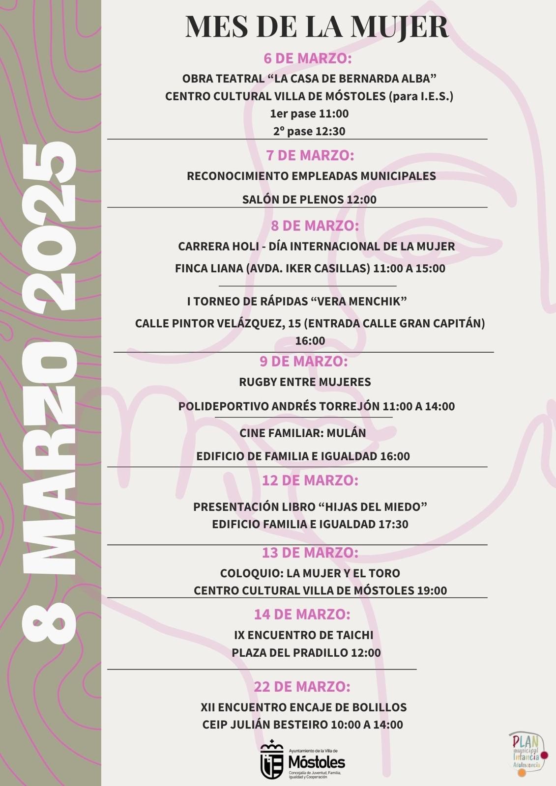 Texto Alternativo: Marzo será el mes de la mujer en Móstoles, con motivo del 8-M