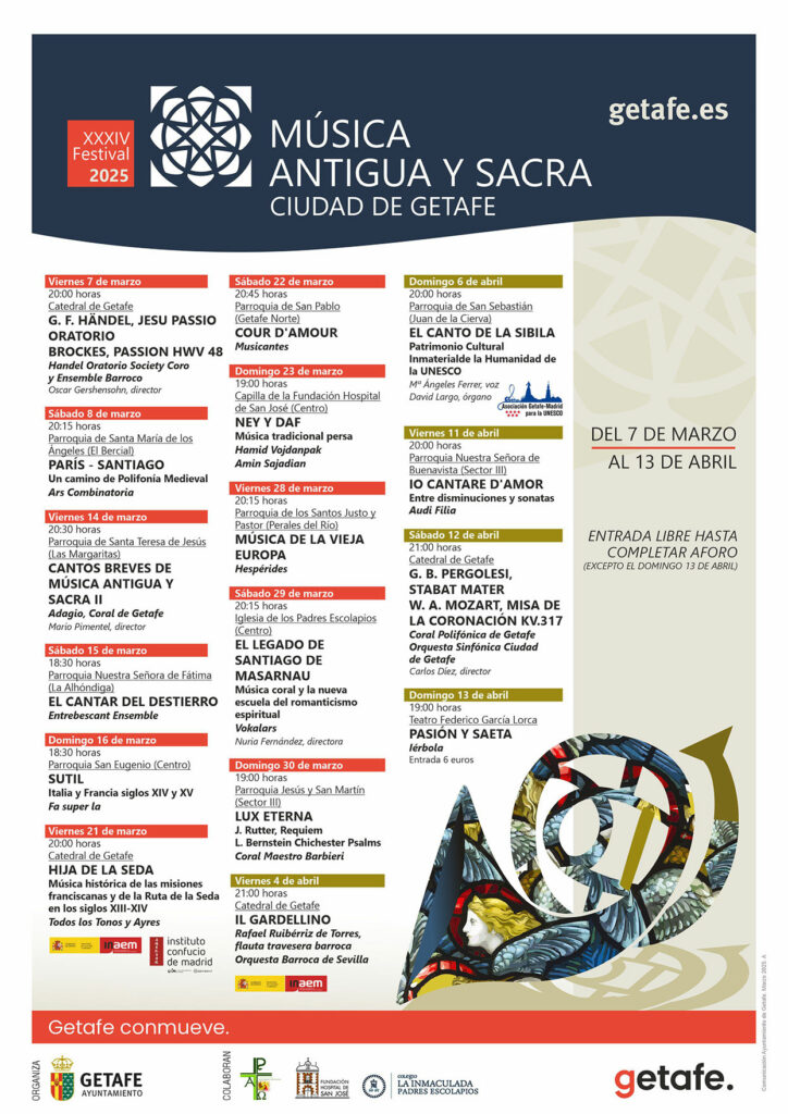 Texto Alternativo: Getafe celebra la XXXIV edición de su Festival de Música Antigua y Sacra