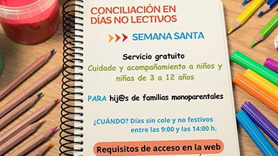 Texto Alternativo: El Ayuntamiento amplía su oferta de iniciativas para facilitar la conciliación familiar en Semana Santa