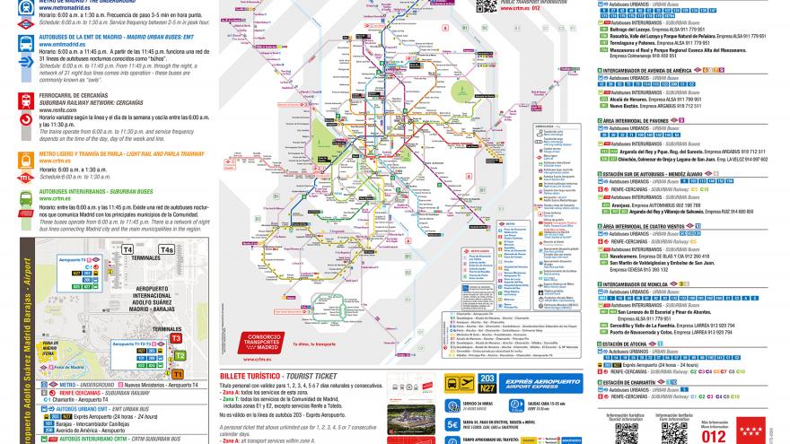 Texto Alternativo: La Comunidad de Madrid lanza una edición actualizada del plano turístico de la región en transporte público