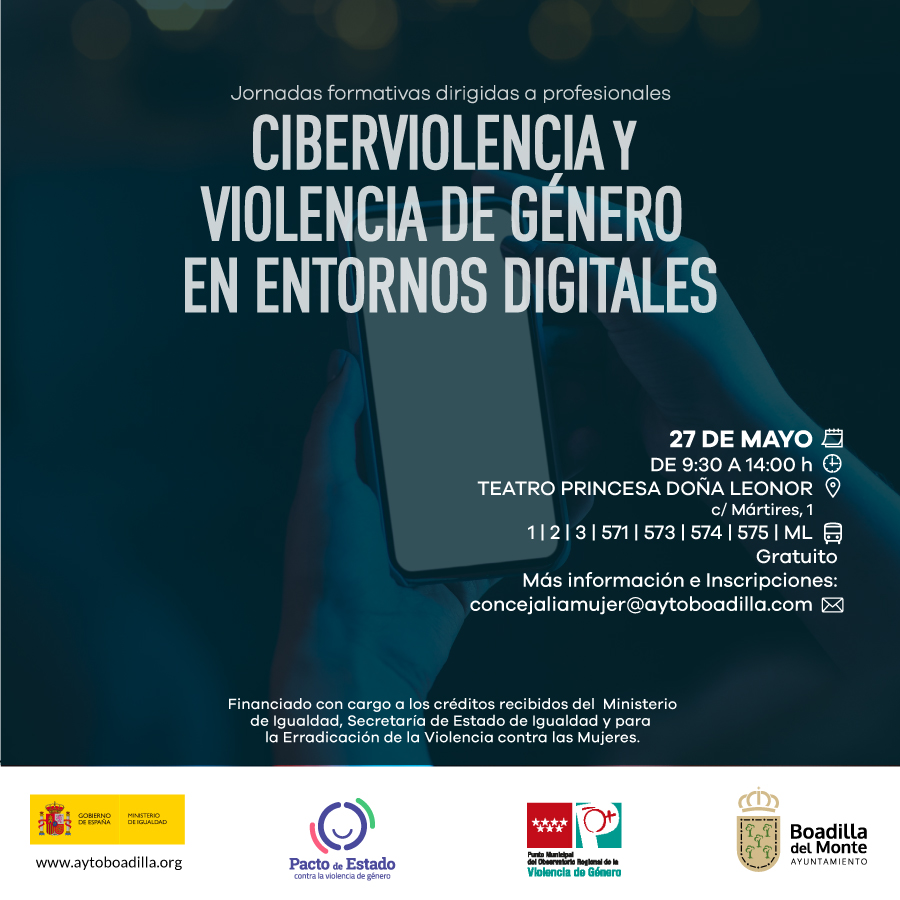 Texto Alternativo: Boadilla ofrece la jornada "Ciberviolencia y violencia de género en entornos digitales", dirigida a profesionales