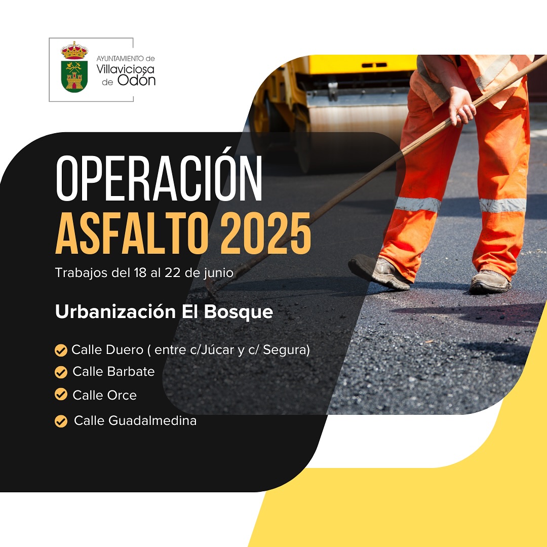 Texto Alternativo: Este miércoles comienza la Operación Asfalto 2025 que afectará a 25 calles de la localidad
