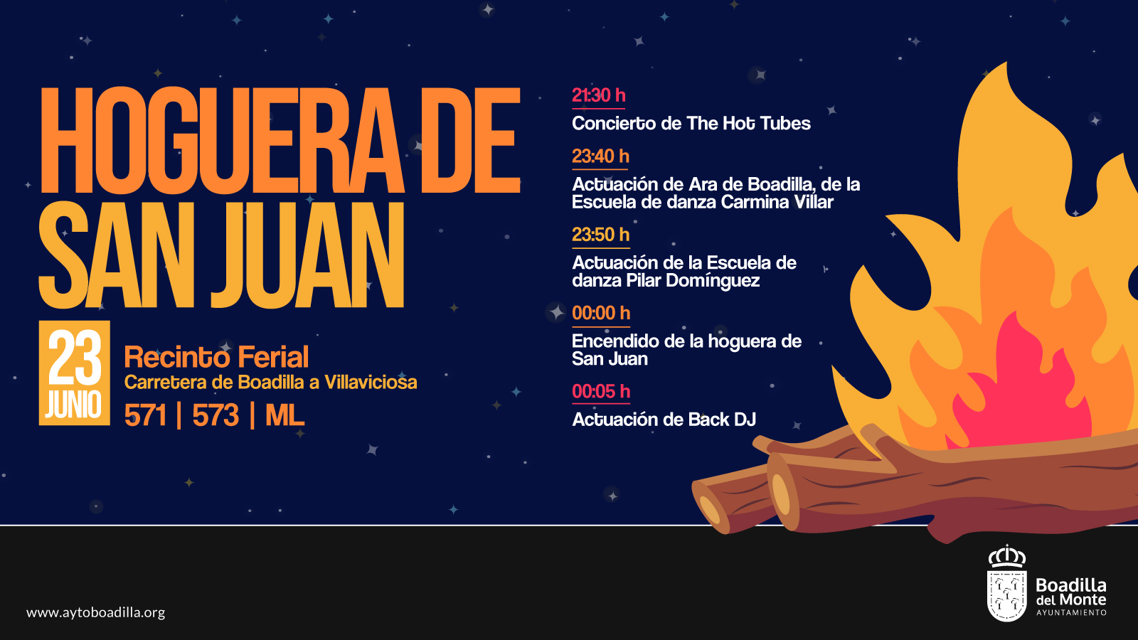 Texto Alternativo: Boadilla encenderá el próximo día 23 la tradicional Hoguera de San Juan