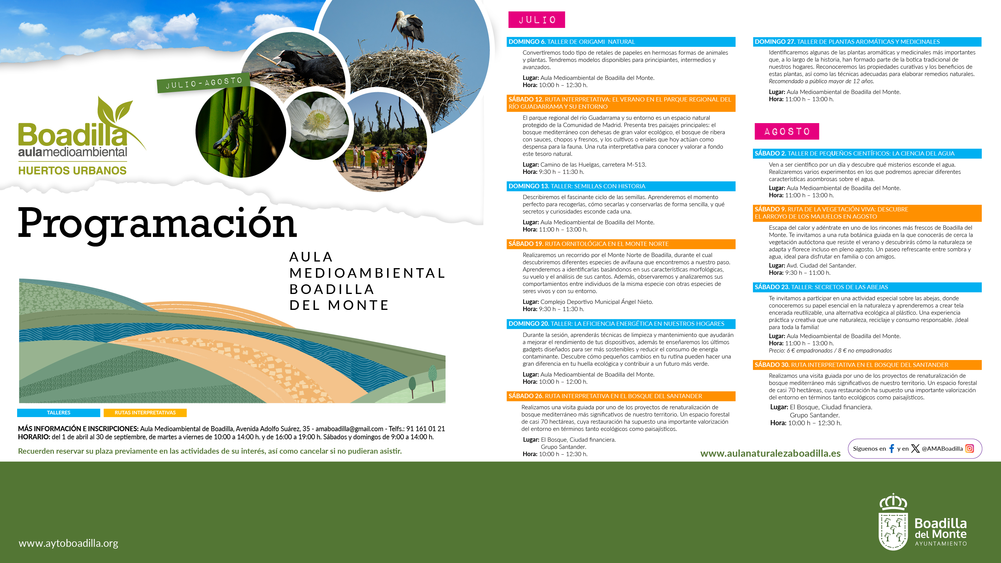 Texto Alternativo: El Aula Medioambiental ofrece talleres y rutas interpretativas los fines de semana de julio y agosto