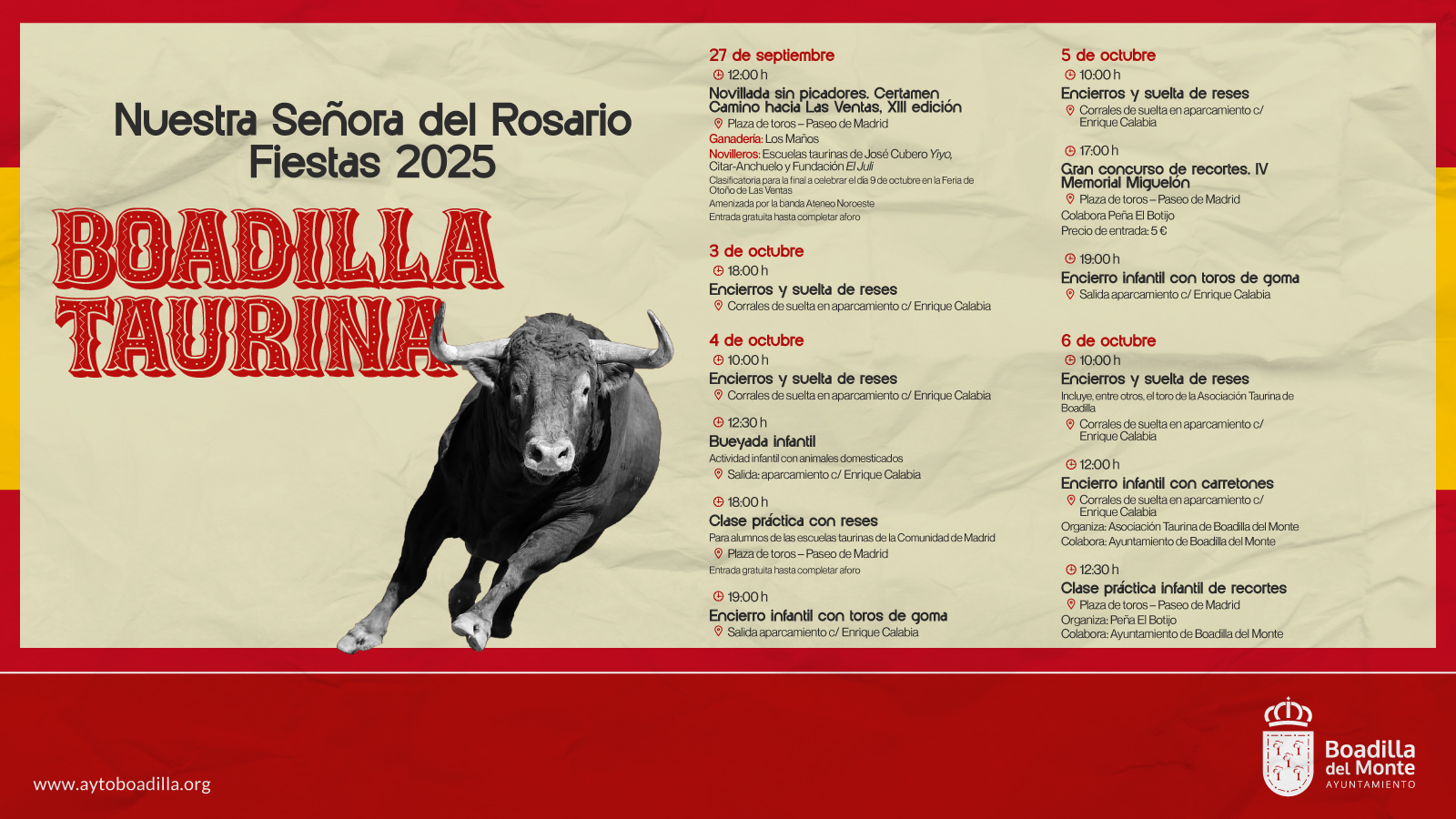 Texto Alternativo: Las fiestas ofrecerán una novillada sin picadores, encierros y suelta de reses, clases prácticas y el concurso de recortes