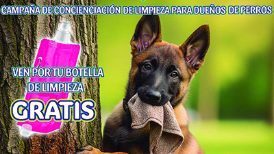 Texto Alternativo: El Ayuntamiento de Móstoles distribuye botellas de limpieza gratuitas para diluir los orines caninos en la vía pública