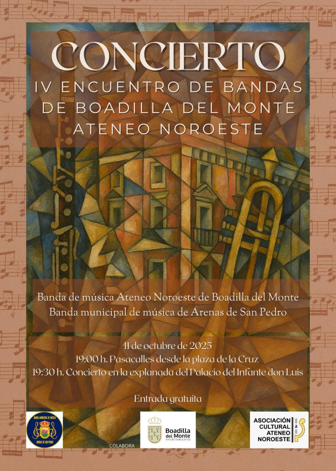 Texto Alternativo: El IV Encuentro de Bandas reunirá el próximo sábadoa Ateneo Noroeste y la Banda Municipal de Arenas de San Pedro