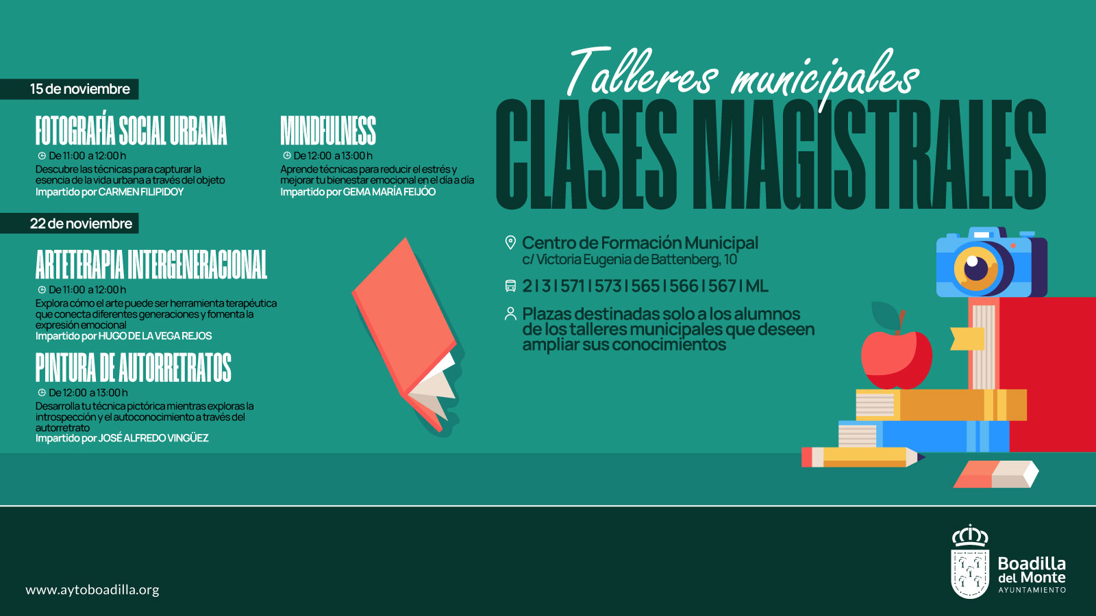 Texto Alternativo: La Concejalía de Cultura ofrece durante este mes varias clases magistrales y un ciclo de conferencias