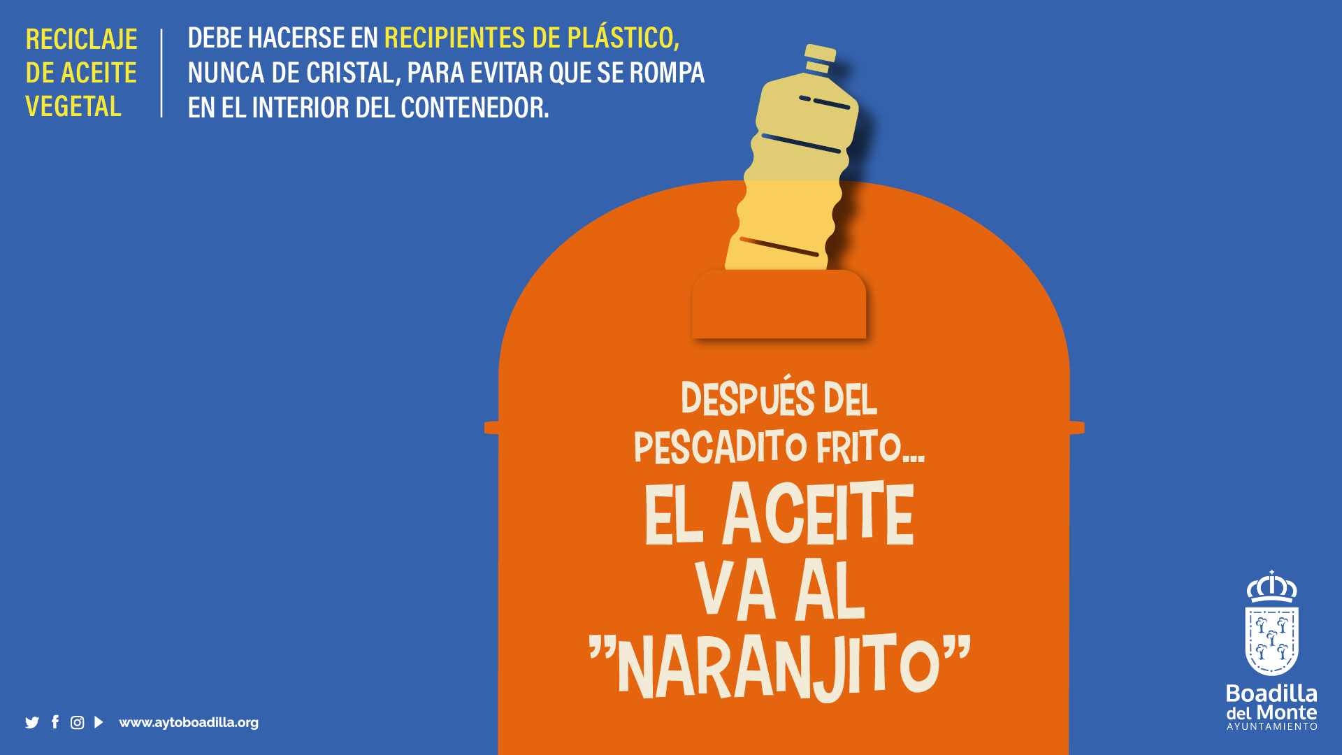 Texto Alternativo: La recogida de aceite doméstico ha aumentado en Boadilla un 84 % desde 2017