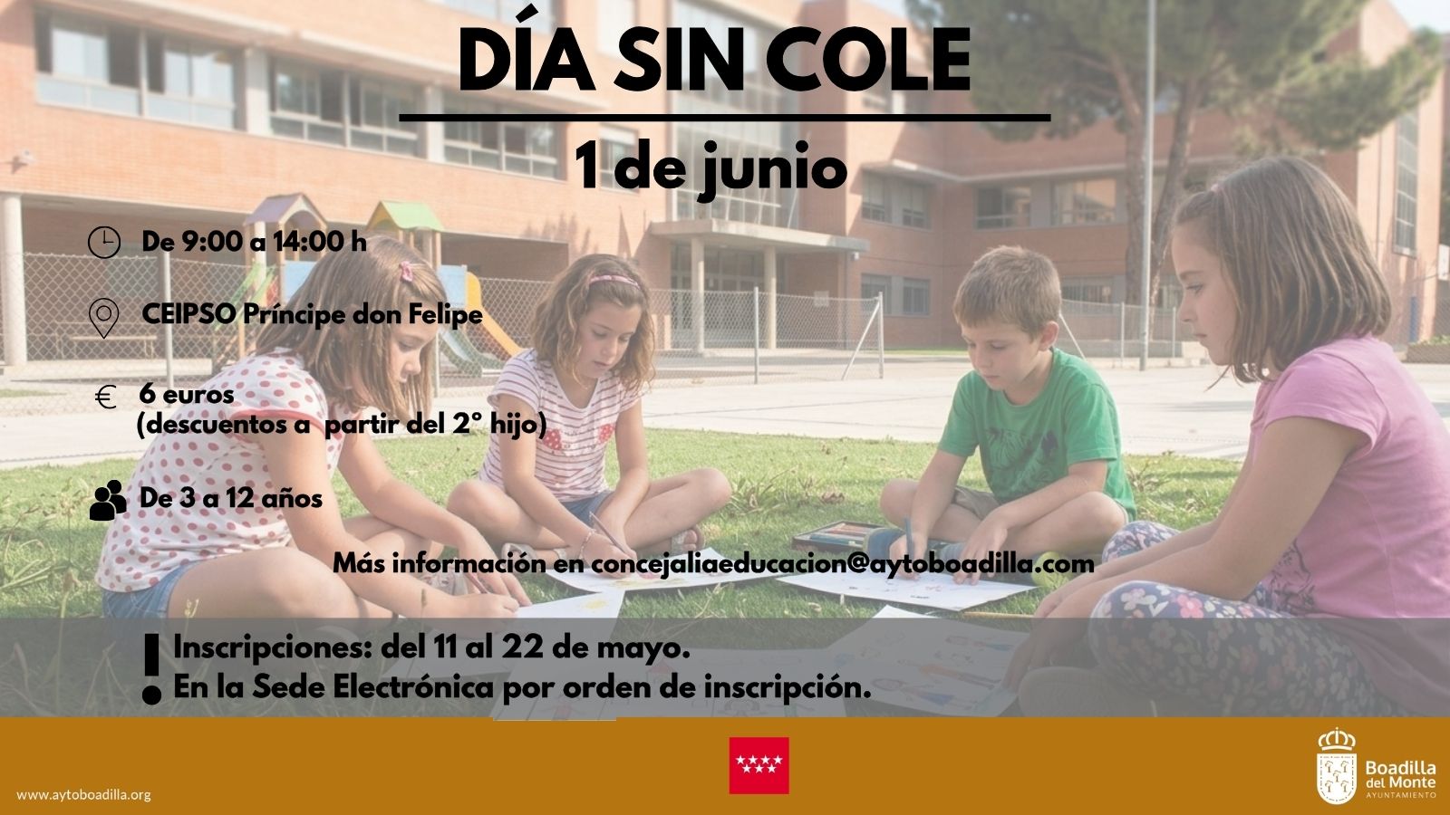 Texto Alternativo: El CEIPSO Príncipe D. Felipe ofrece un Día sin Cole para el 1 de junio, festivo local